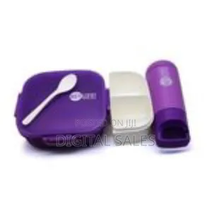 Leak Proof 3 Compartment Lunch Box With Bottle (350 Ml) Reusable