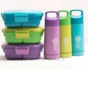Leak Proof 3 Compartment Lunch Box With Bottle (350 Ml) Reusable