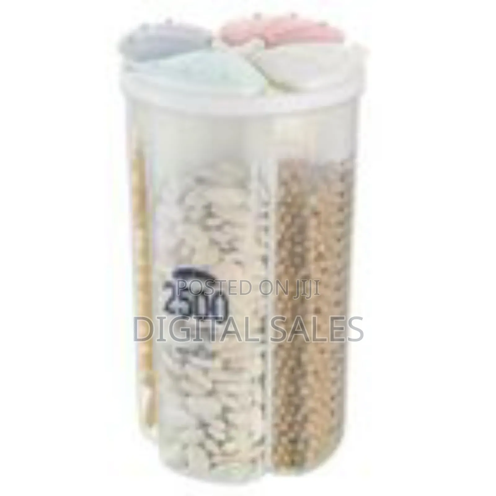 4 Section Cereal Food Dispenser Storage Jar Box Container Bin