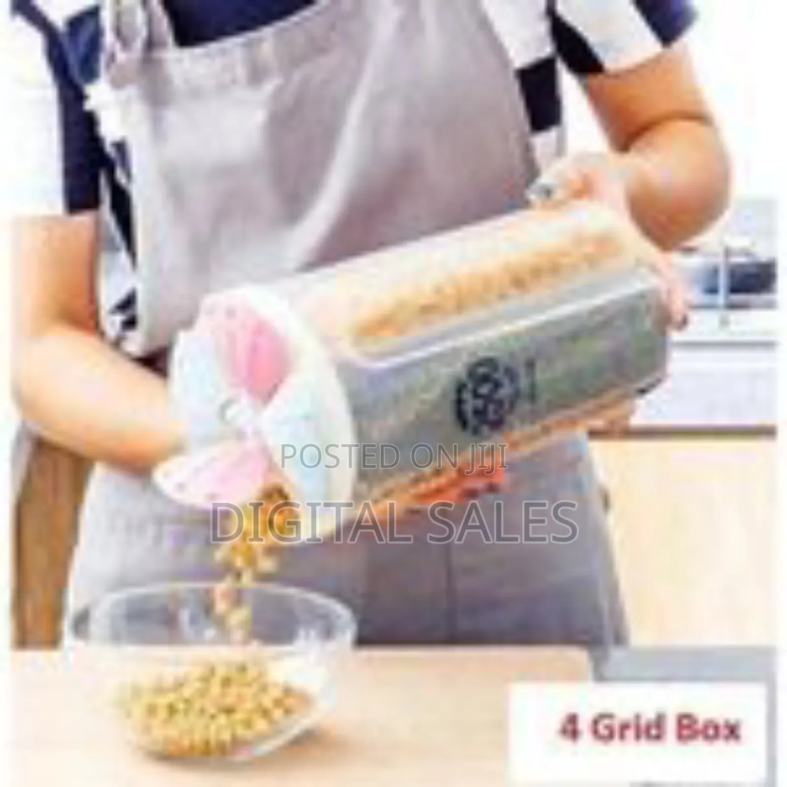 4 Section Cereal Food Dispenser Storage Jar Box Container Bin