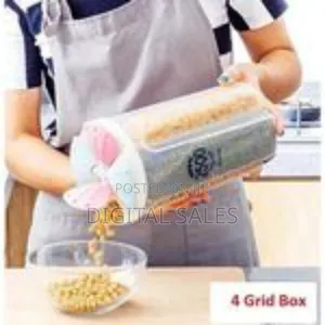 4 Section Cereal Food Dispenser Storage Jar Box Container Bin