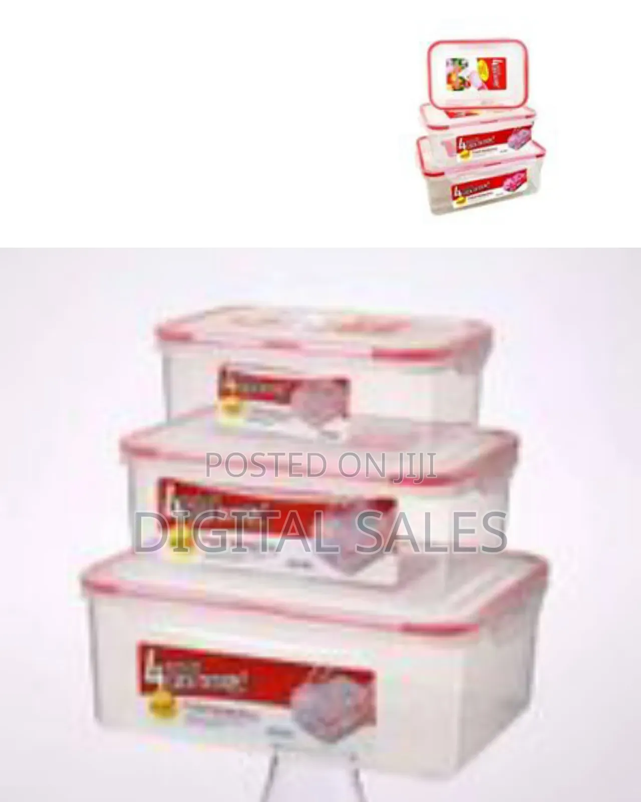 3 Pieces of Plastic Food Storage Container Boxes