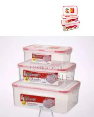 3 Pieces of Plastic Food Storage Container Boxes