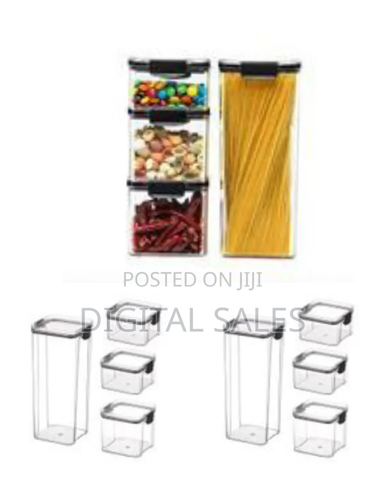 6 Piece Tight Stackable Cereal Storage Containers Airtight Plastic