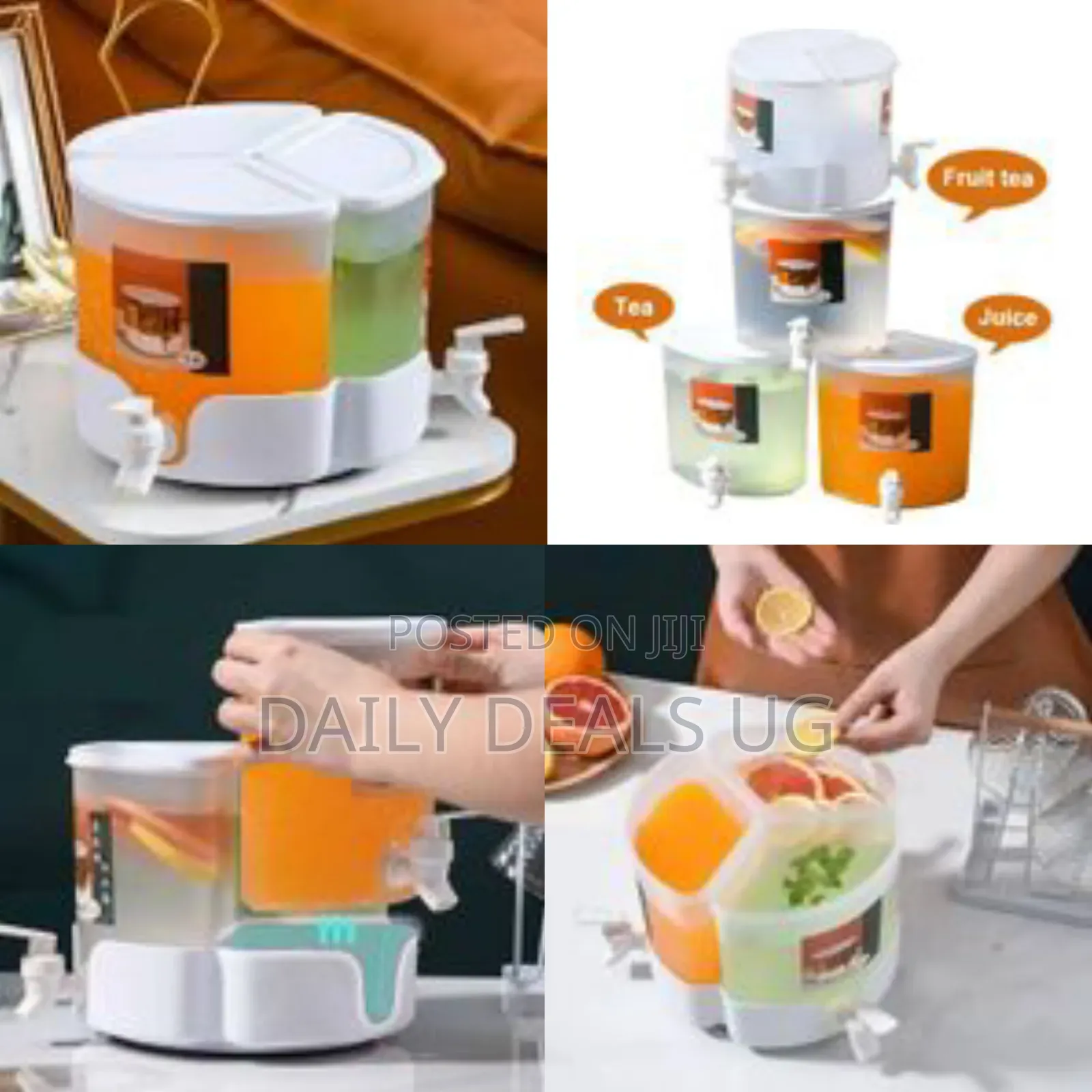 5.2l 360° Rotating 3 Compartment Plastic Drink Beverage Dispensers