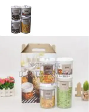 Easy Lock Round Airtight Kitchen Storage Containers 4pc Plastic