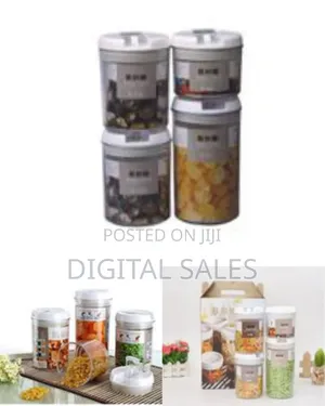 Easy Lock Round Airtight Kitchen Storage Containers 4pc Plastic