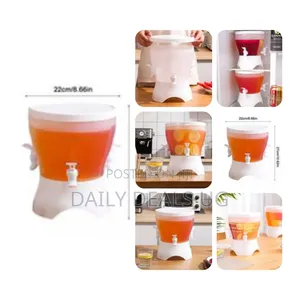 Rotating Beverage Dispenser With 3 Compartments and Faucet Juice
