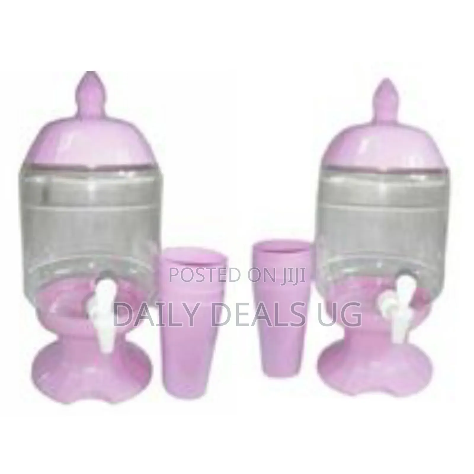 4.5litre Plastic Beverage Juice Dispenser Jug Storage With 4 Cups,Pink