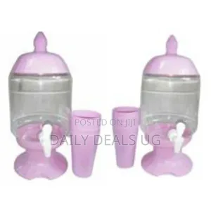 4.5litre Plastic Beverage Juice Dispenser Jug Storage With 4 Cups,Pink