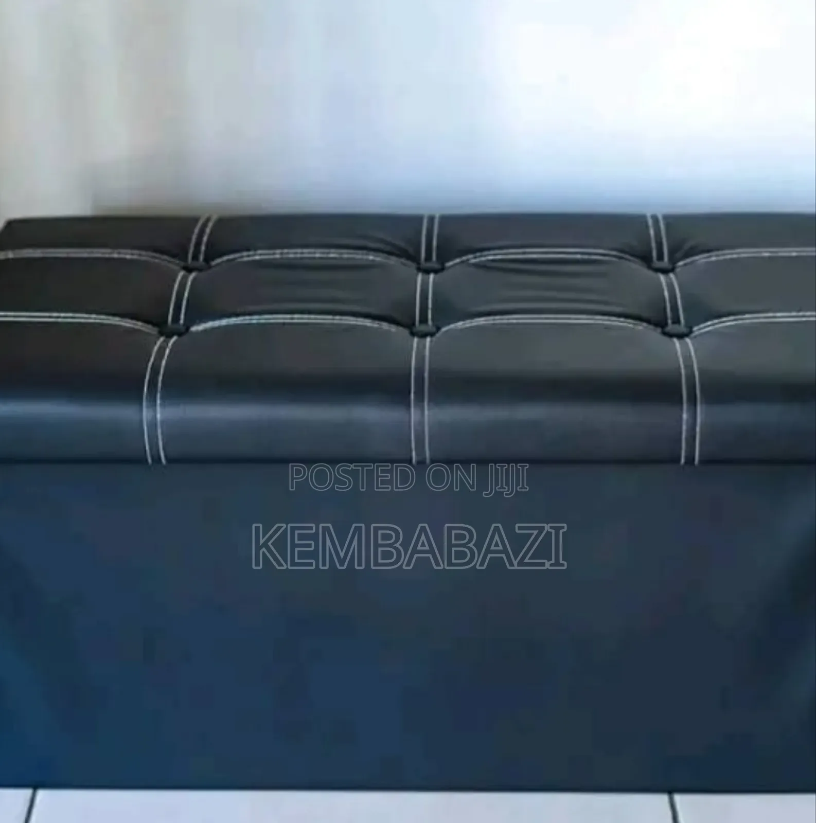 Faux Leather Folding Ottoman Seat
