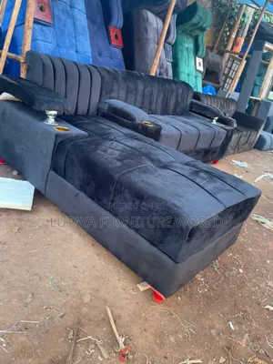 Comfortable L Shaped Sofa Is for Sale in Black Color