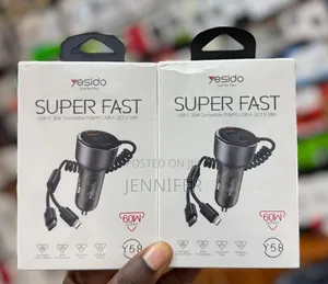 Yesido Y58 60w Type-C+Usb-a Dual Port Super Fast Car Charger