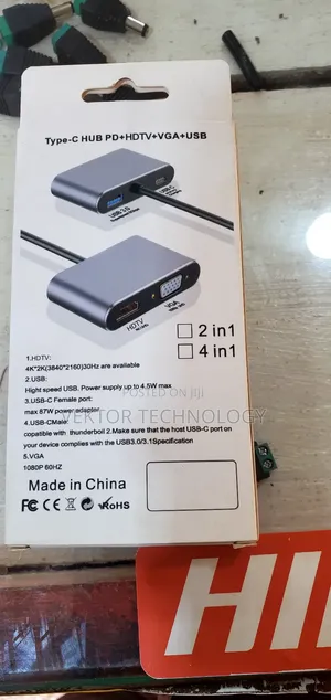 Usb Type C to Vga HDTV Multiport Adapter for Macbook Pro/Dell XPS/
