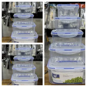 5pcs Set of Stackable, Airtight Plastic Food Storage Containers