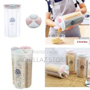 4 Sections Cereal Dispenser Storage Container.