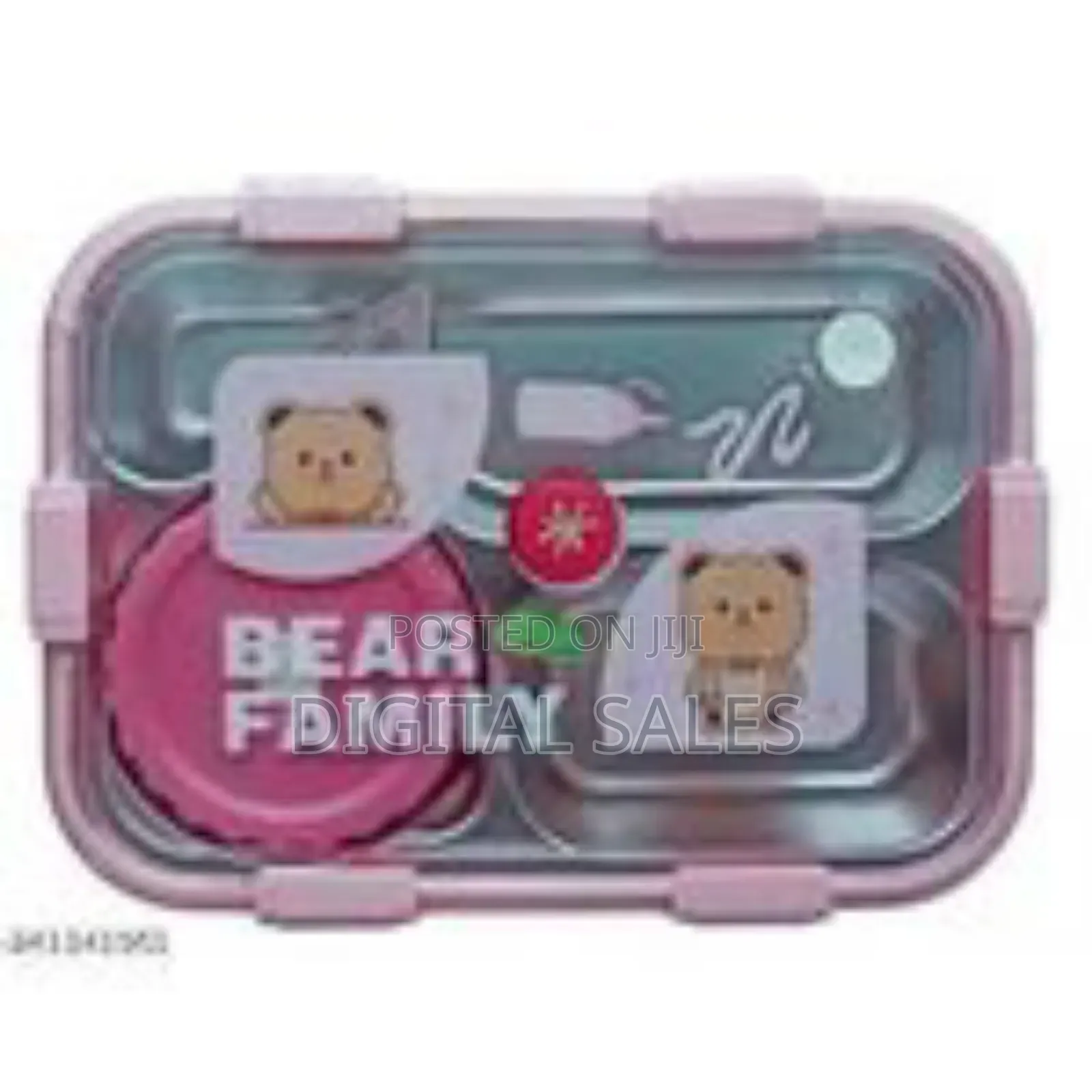 Leakproof Thermal Insulation 3 Compartment Bear Lunch Boxes Reusable