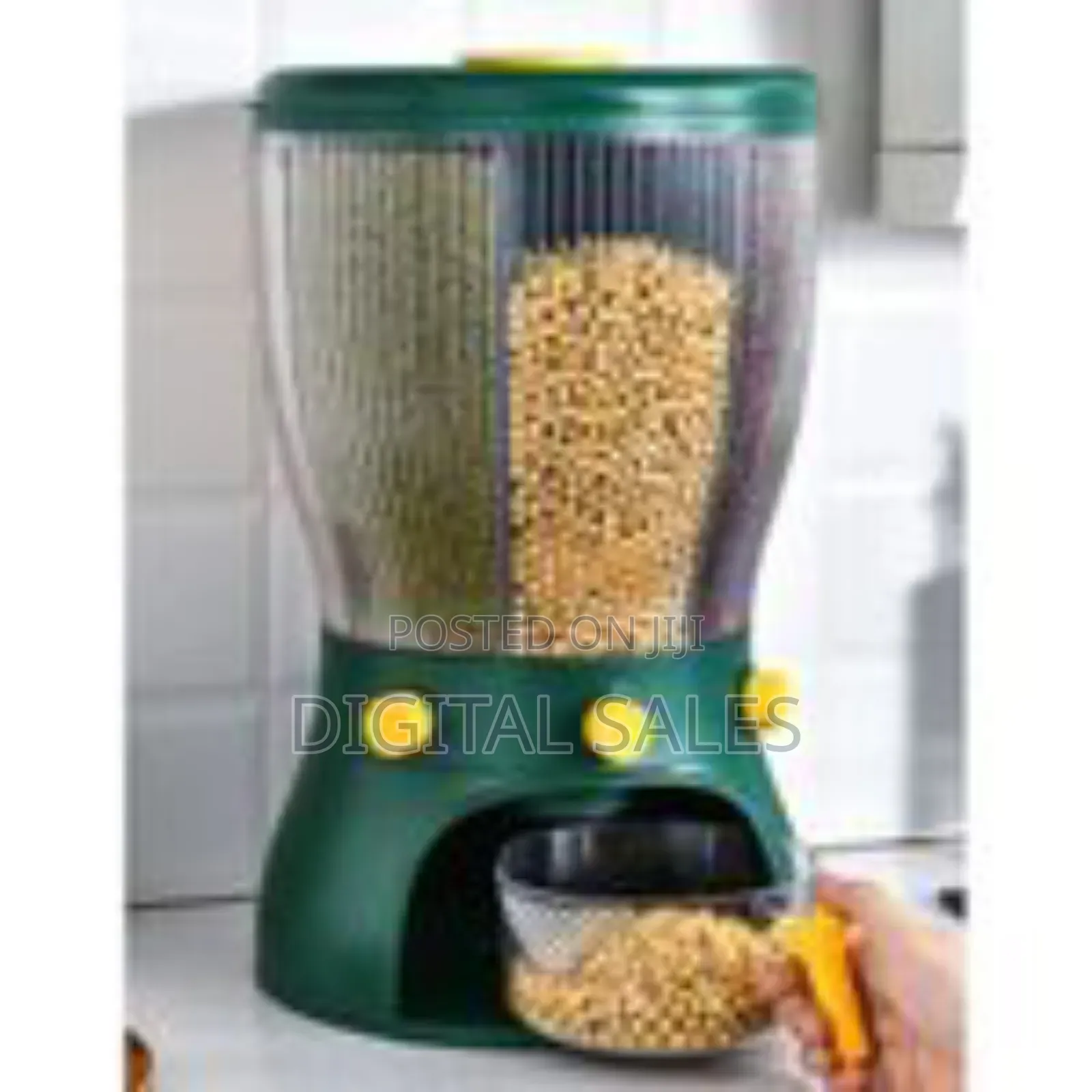 4 Grid Rotating Cereal Food Rice Bucket Storage Dispenser Box