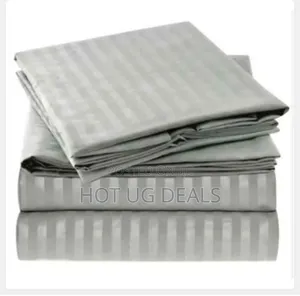 5x6 100%Striped Duvet Egyptian Bedsheets With 2 Pillowcases - Grey