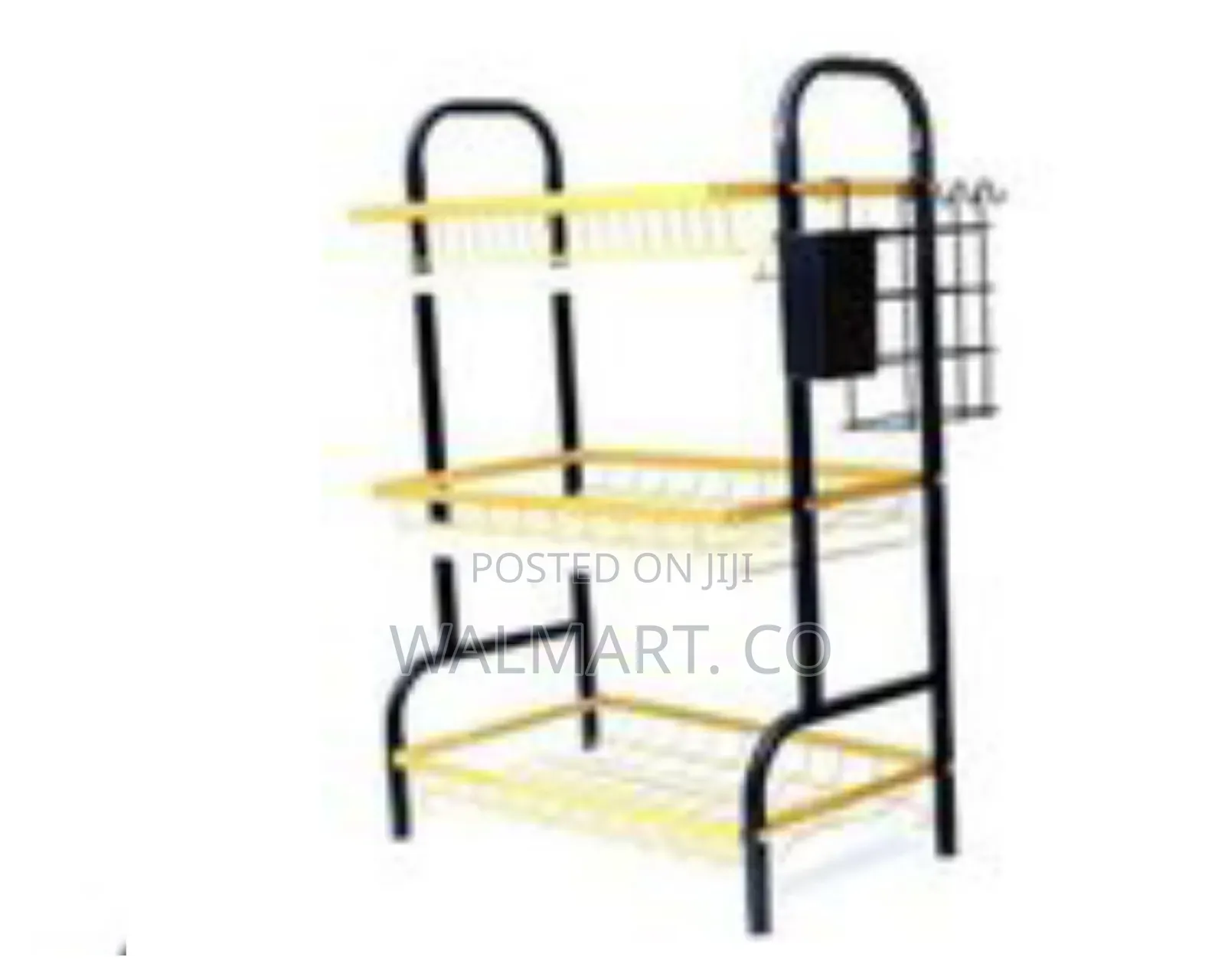 3 Tier Aluminum Plate Dish Drying Rack-Black,Gold