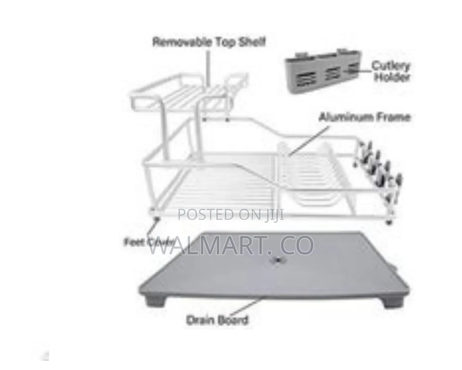 Aluminum Plate Dish Drying Rack With Removable Drainer Cutlery