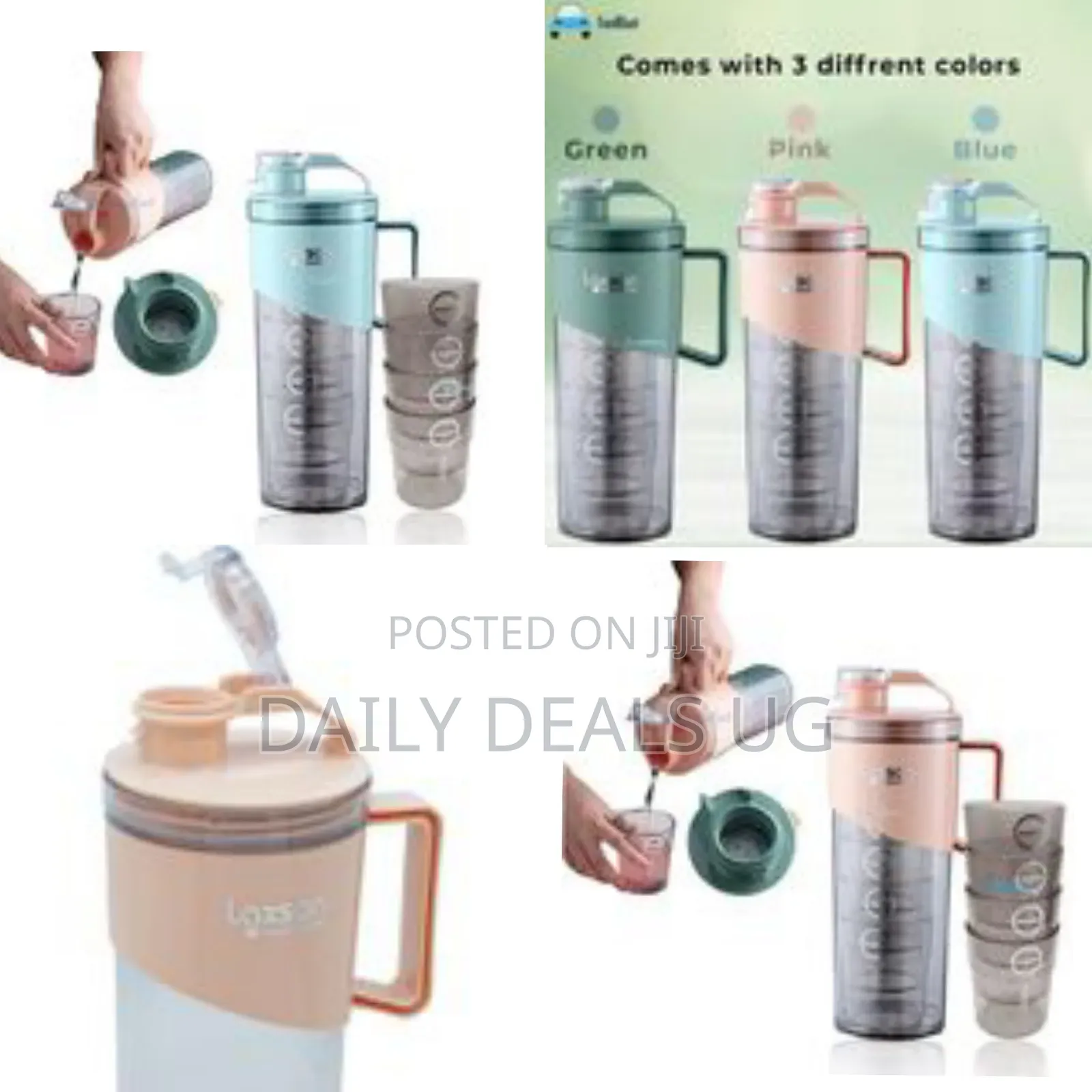 Jug With Glass Set Pitcher Water Jug Set 1.6 L With 4 Cups 280 Ml