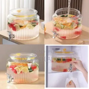 4l Acrylic Round With Faucet Juice Container, Pot Beverage