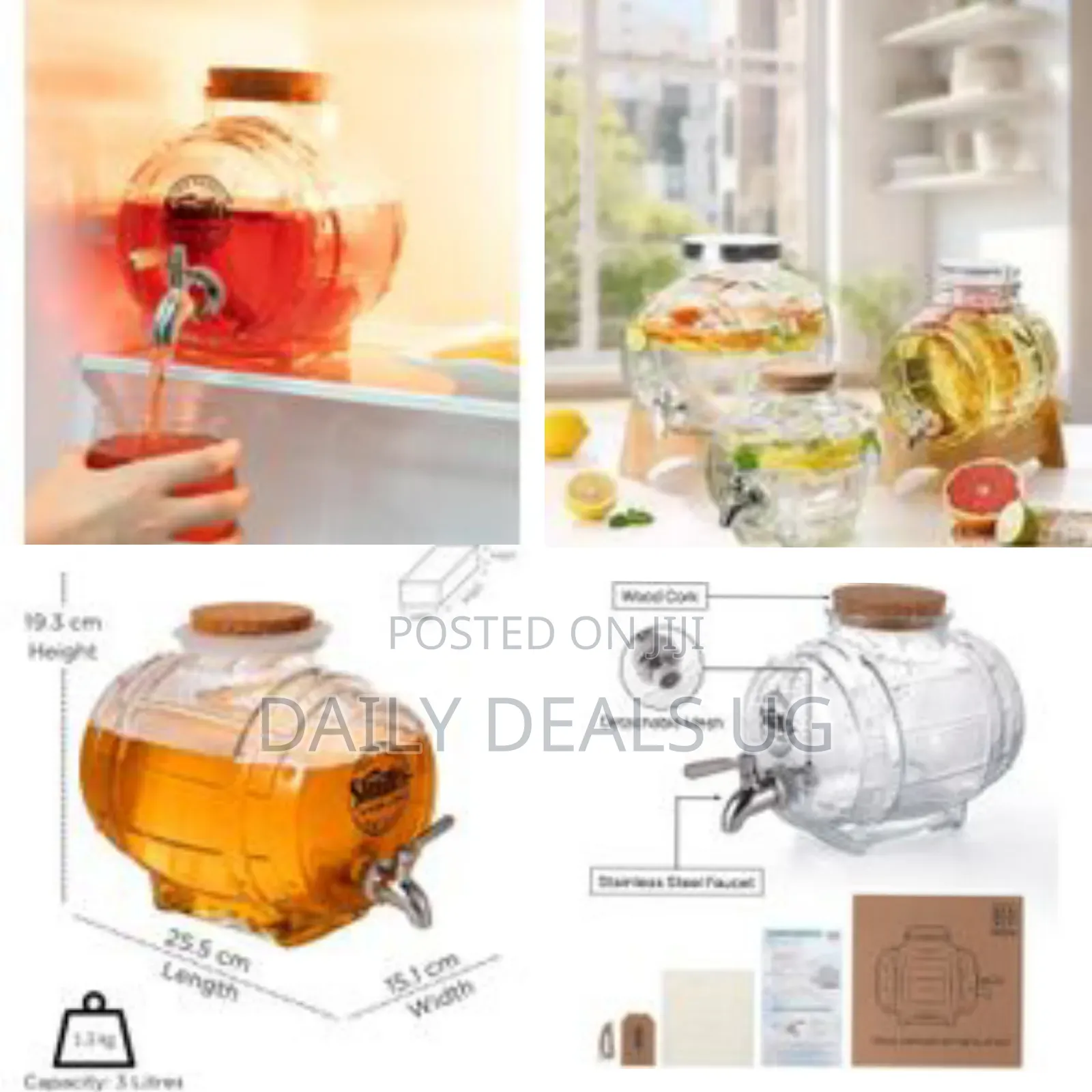 8l Mason Jar Glass Barrel Keg With Lid Glass Beverage Dispenser