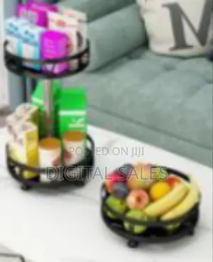 2 Tier 360° Rotatating Kitchen Trolley Shelf Spice Storage Rack