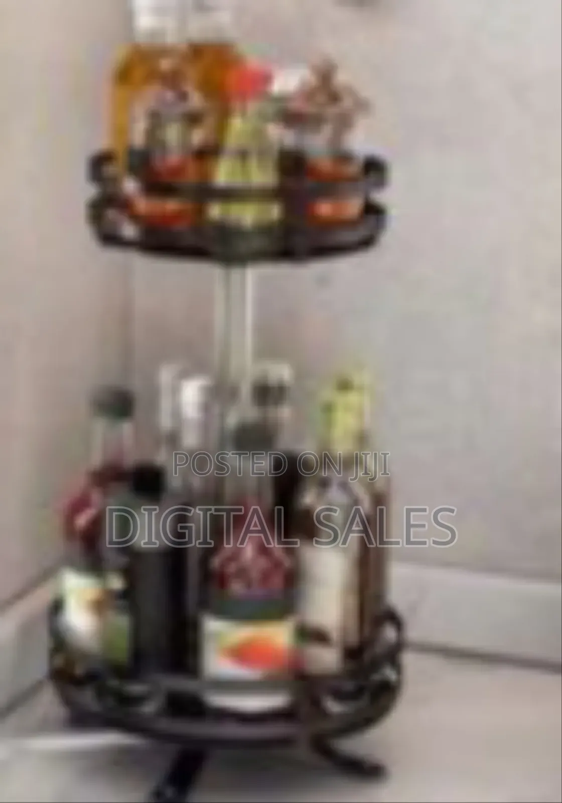 2 Tier 360° Rotatating Kitchen Trolley Shelf Spice Storage Rack