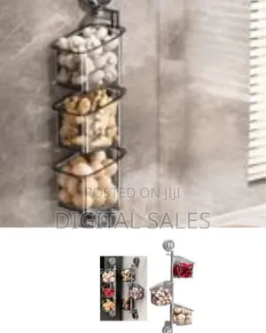 Suction Cup Rotating Organiser Shelf 3 Tier Kitchen Storage Basket