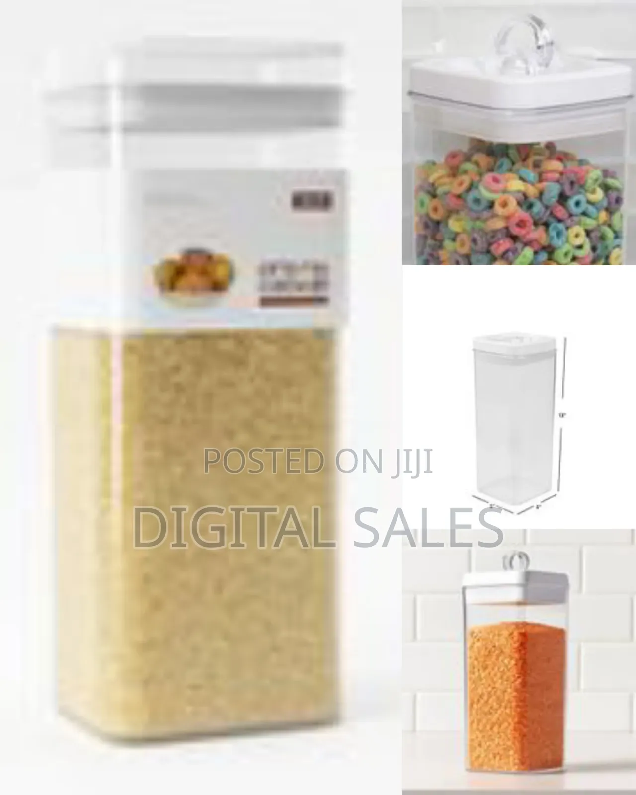 3.1 Liter Twist 'N Lock Airtight Square Plastic Canister With Ring