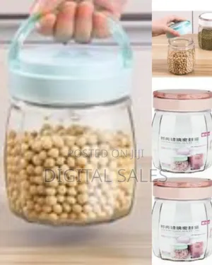 1000 Ml Kitchen Clear Glass Food Storage Pop Jars With Airtight Lid