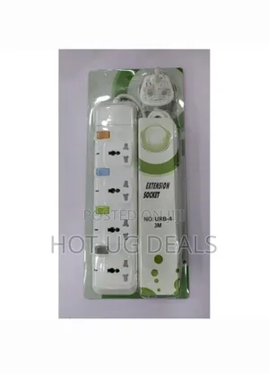 G & T 3m Extension Cable- Good Quality - 3 Sockets, Durable & Safe