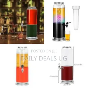 3l/0.79gal Tabletop Tower Drink Dispenser With Faucet Ice Tube