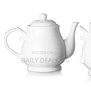 Round Ceramic Teapot, 24 Ounces - White