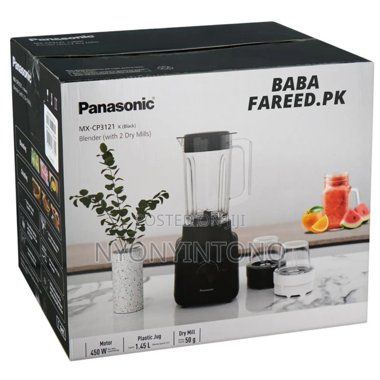 Panasonic 450w Heavy-Duty Blender With 2 Dry Mills Mxcp3121