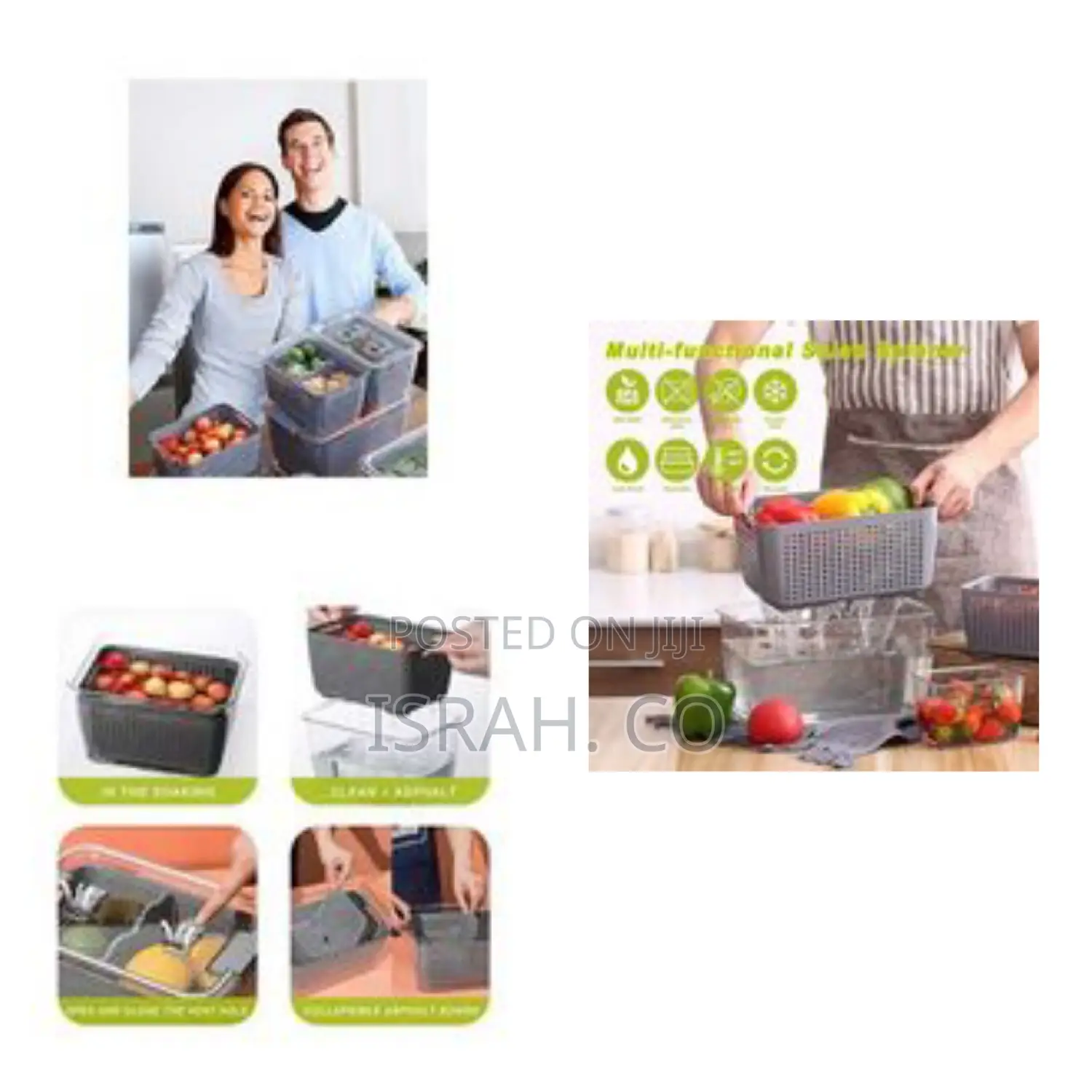 Food Storage Containers Drain Basket Fridge Storage Boxes