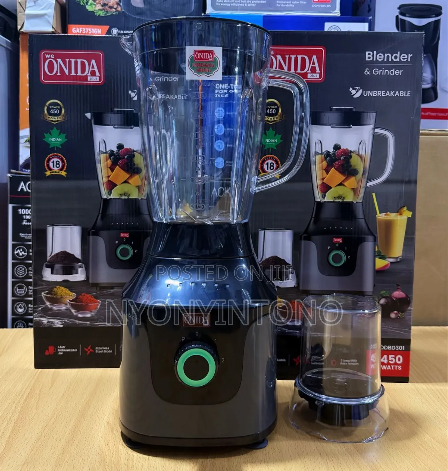 Onida 450w 2in 1 Blender With Unbreakable Polycarbonate Jug Od-301