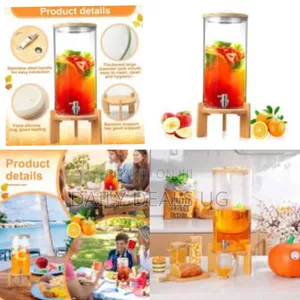2.9 Gallon Beverage Dispenser 11 L Glass Drink Dispenser With Wood