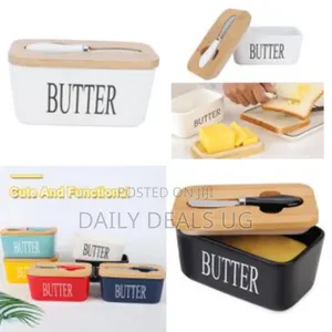 Porcelain Sealing Butter Dish Sealing With Lid and Knife (500ml)