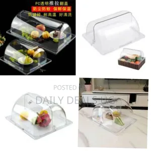 Transparent Bakery Pan Bread Bowl Dessert Display Cabinet Square
