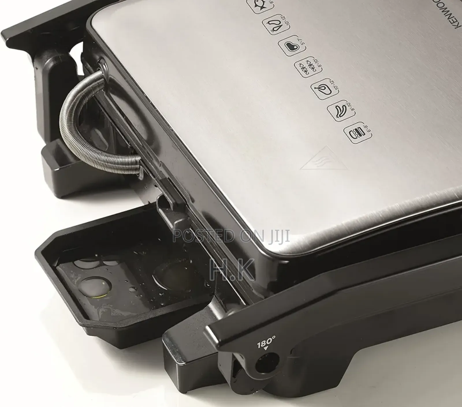 Kenwood Contact Grill,2000w, Adjustable Grill Positions, Silver