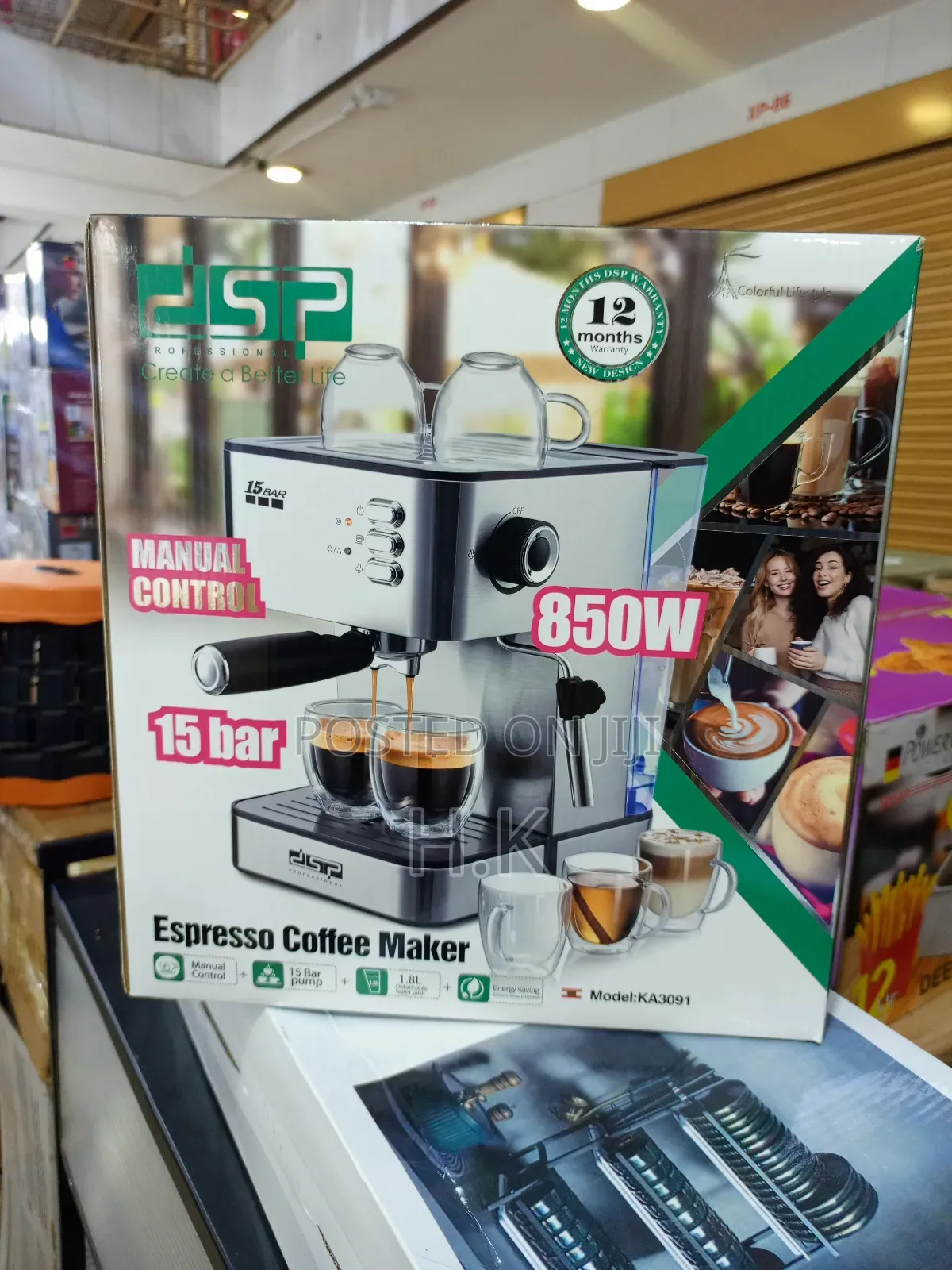 Dsp, Ka3091, Espresso Coffee Maker, 850w 1.8ltr