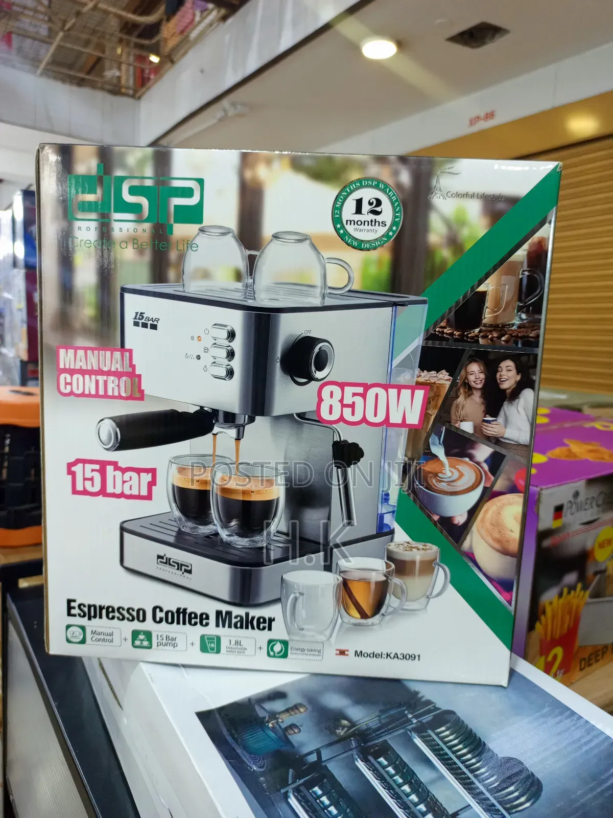 Dsp, Ka3091, Espresso Coffee Maker, 850w 1.8ltr