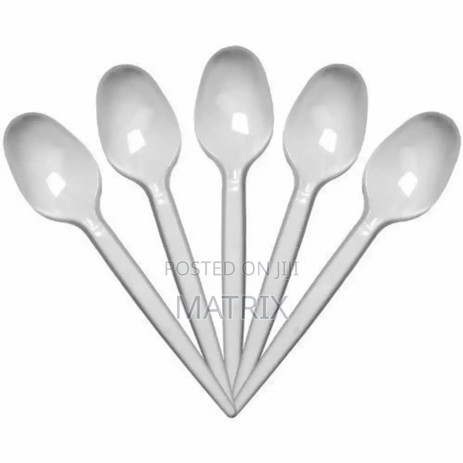 50pcs Disposable Plastic Spoons White a Pack