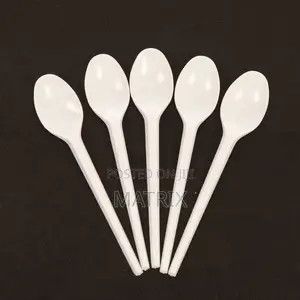 50pcs Disposable Plastic Spoons White a Pack