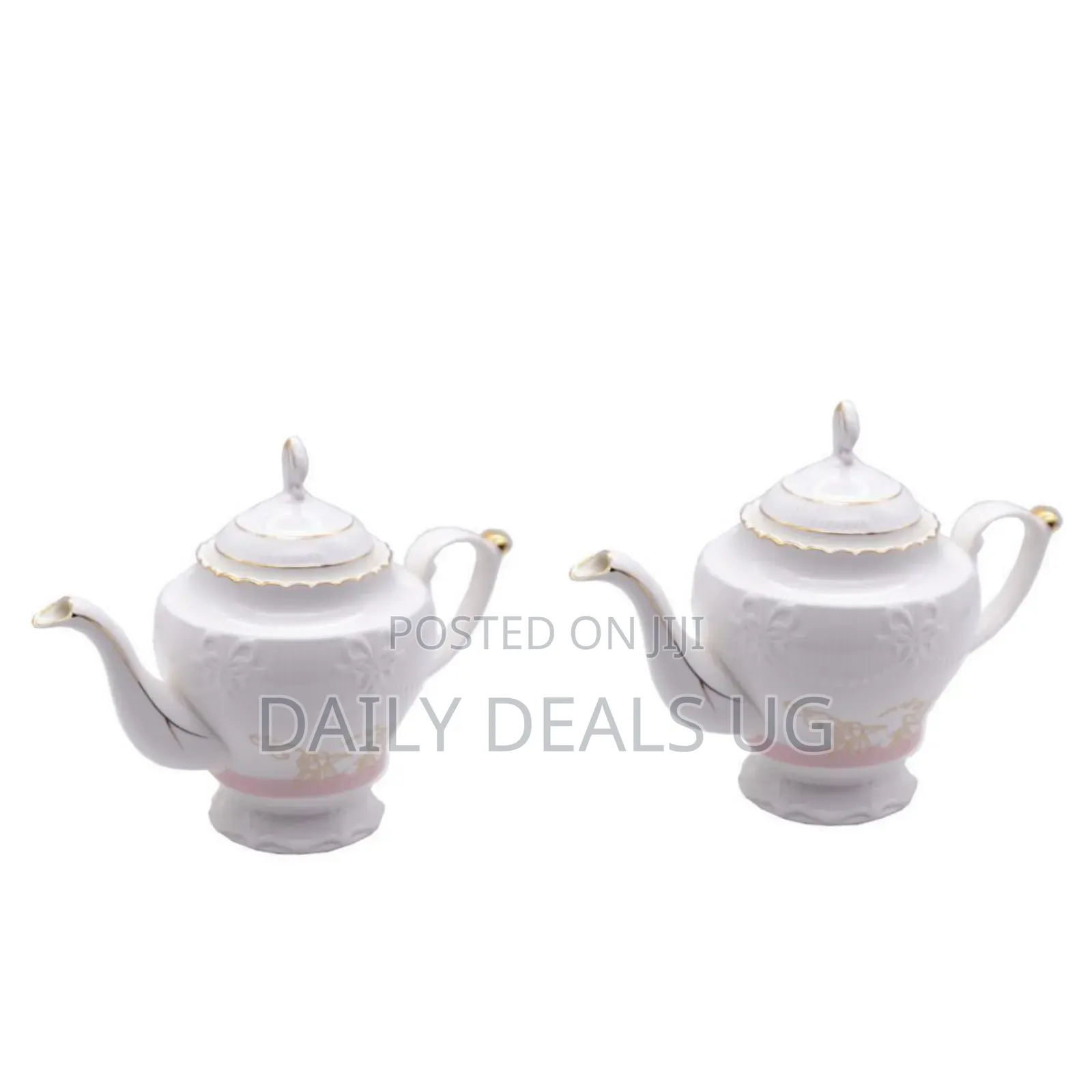 Other Gold Self Designed Ceramic Teapot, 1litre - White