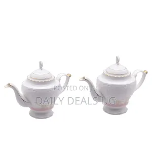 Other Gold Self Designed Ceramic Teapot, 1litre - White