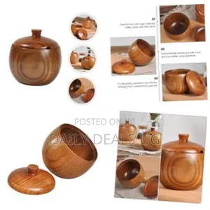 Wood Salt Box and Pot, Holds Salt for Easy Pinch Wood Spice Jar C